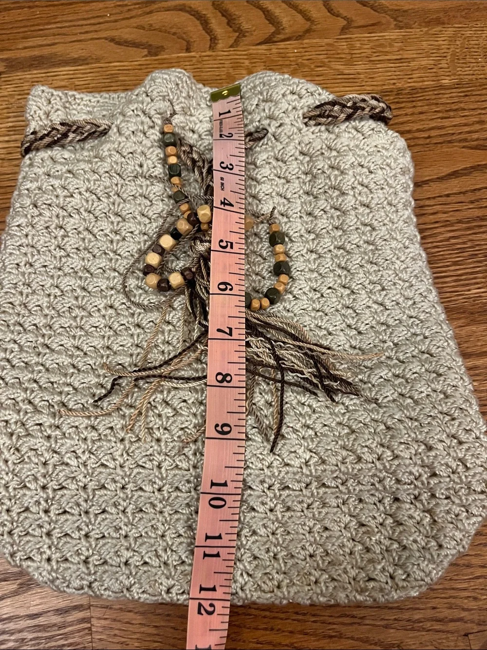 The Sak Crochet Drawstring Backpack Purse in Ivory